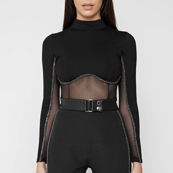 Maniere de voir black and silver crop top - Picture 3 of 4